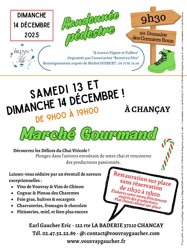 Affiche verso du marché gourmand à Chançay en décembre 2025