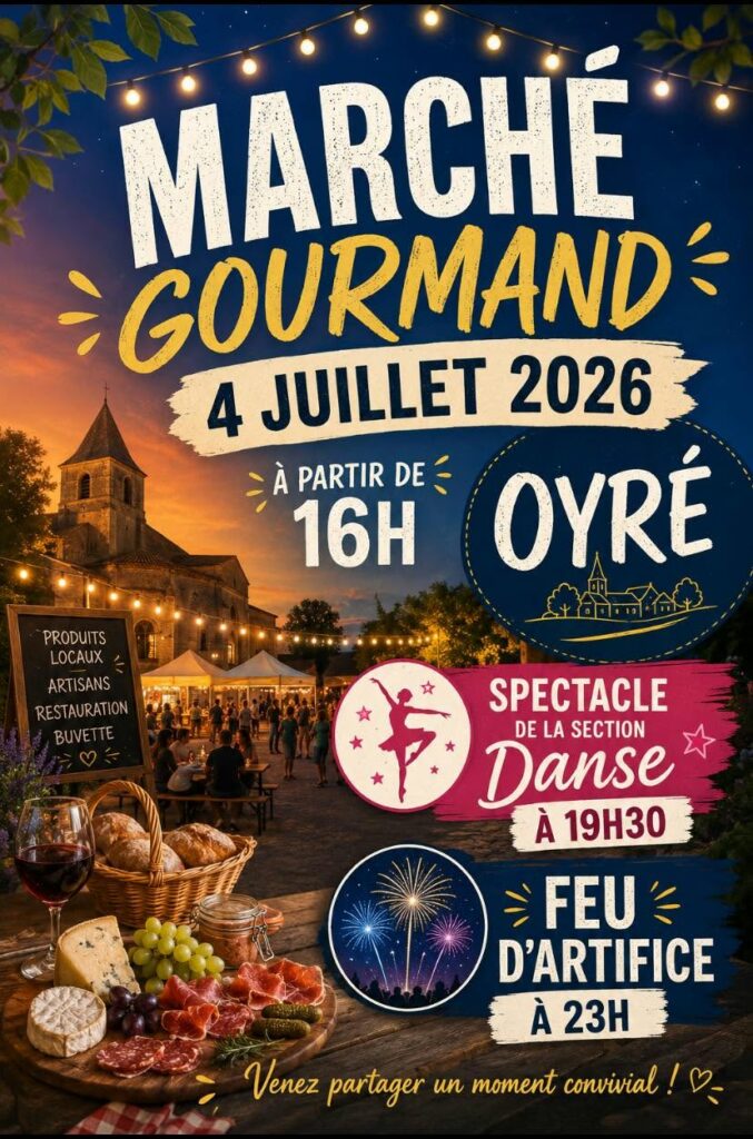Marché gourmand de Oyré dans le département de la Vienne